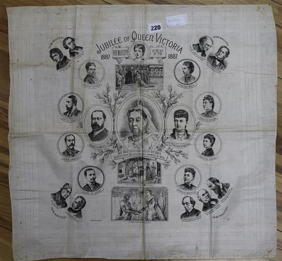 A Queen Victoria Golden Jubilee commemorative kerchief